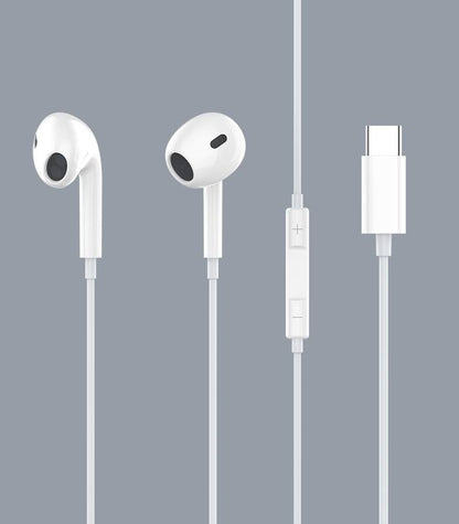 Semi-in-ear Type-C Wired Earphone Drive-by-wire Stereo Earphone