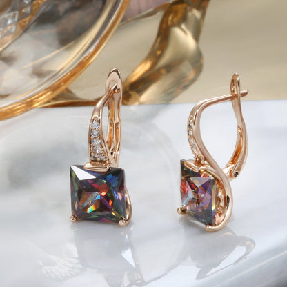 European And American Fashion Color Zircon Earrings For Women