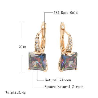 European And American Fashion Color Zircon Earrings For Women