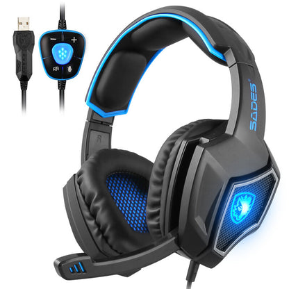 Computer headset kit 7.1 sound with reflective microphone