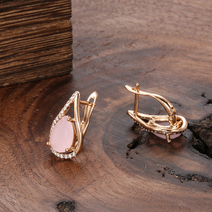 Fashionable Elegant Simple Design Natural Stone Earrings