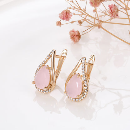 Fashionable Elegant Simple Design Natural Stone Earrings